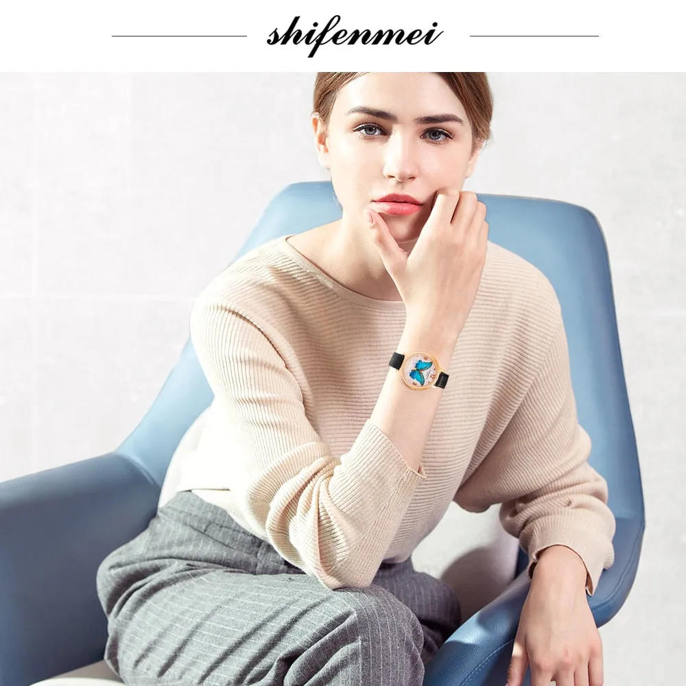 Shifenmei Women Watches 2020 Waterproof Leather Strap Top Brand Luxury Fashion Casual Quartz Ladies Wristwatch Relogio Feminino