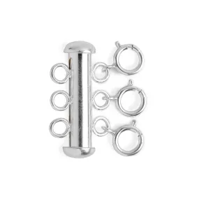 Silver 3-Row Multi Clasp Necklace Detangler