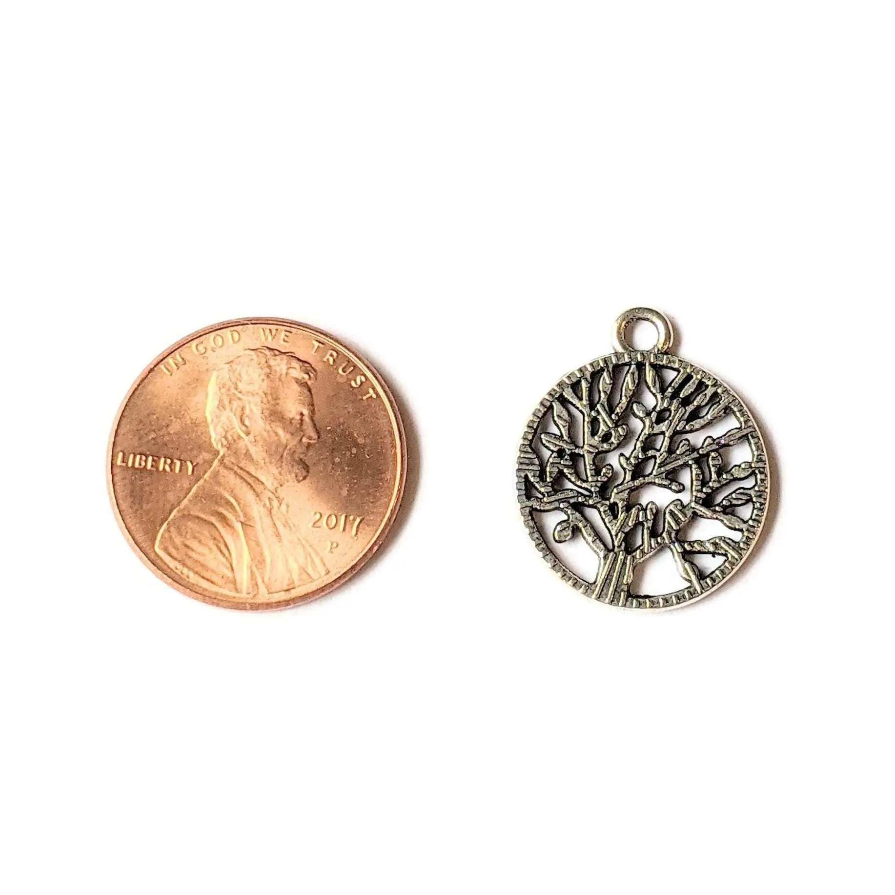 Silver Tree of Life Disc Charm V