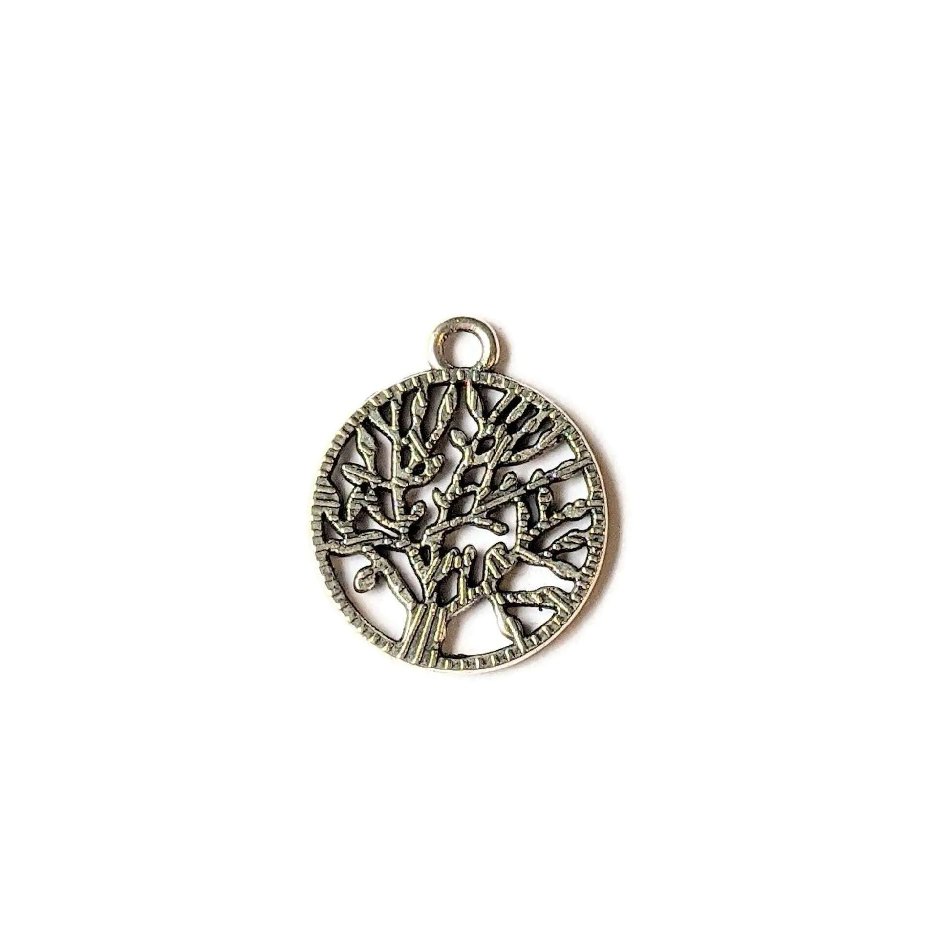 Silver Tree of Life Disc Charm V