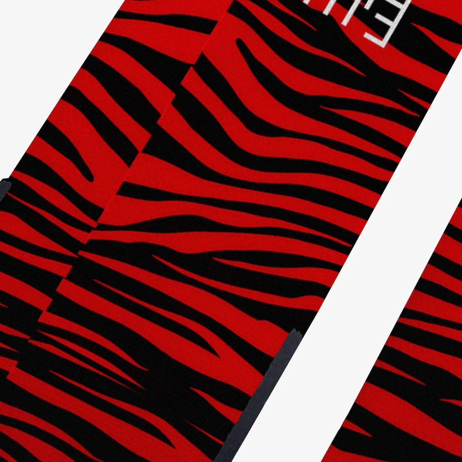 Sixty Eight 93 Logo White Zebra Red Reinforced Sports Socks