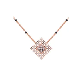 Sparkling Round Diamond Cluster Mangalsutra