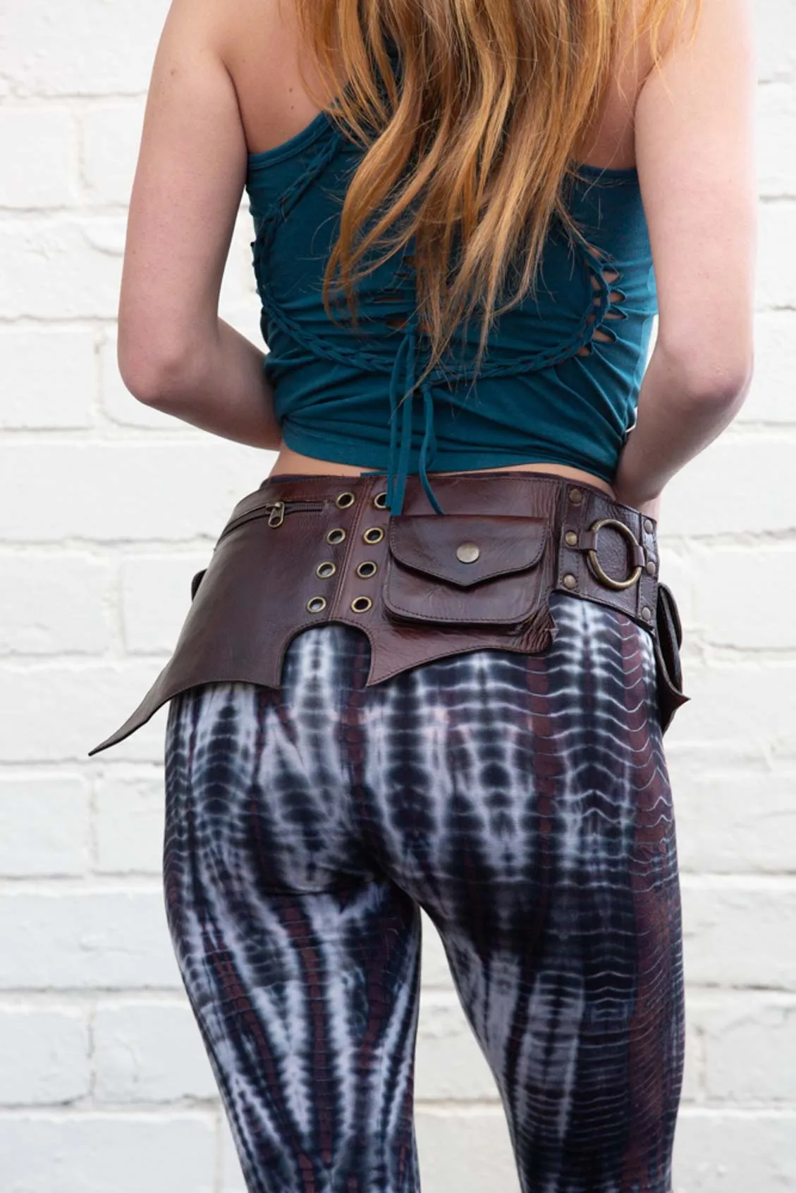 Spitfire Leather Pocket Belt in Brown