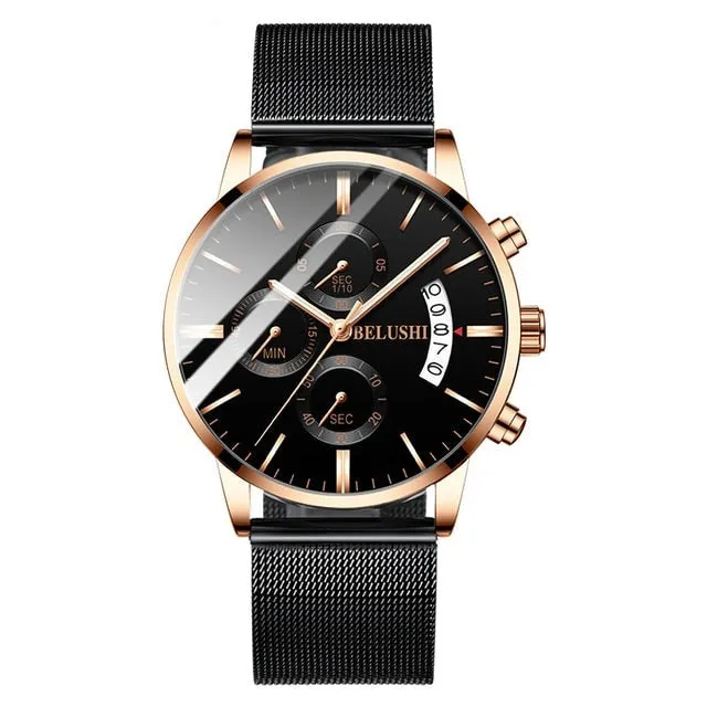 Stainless Steel Waterproof Men's Sport Watches