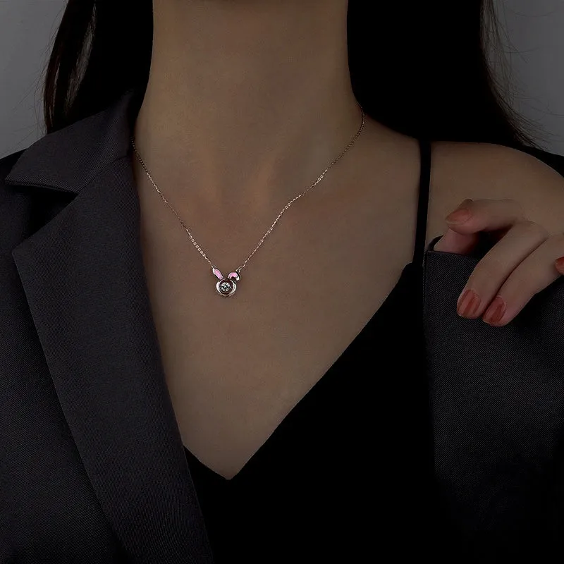 Sterling Silver Diamond Rabbit Necklaces