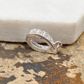 Sterling Silver U-Shape CZ Stones Enhancer Bail Clip 5MM
