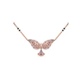 Stylish Leaf Round Lab Grown Mangalsutra