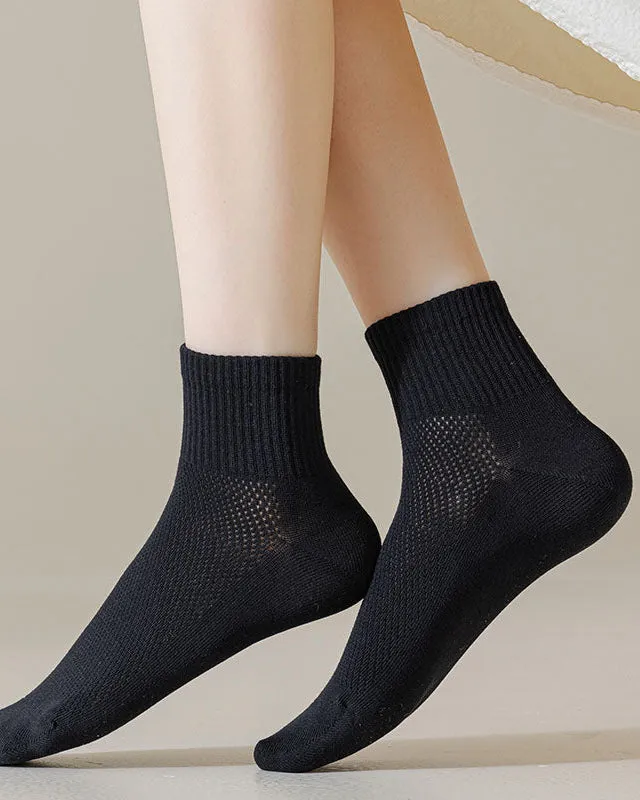 Sweetnana 3-Pack Women's Ankle Socks Mesh Breathable Casual Socks Athletic Socks Muticolor Cotton Socks