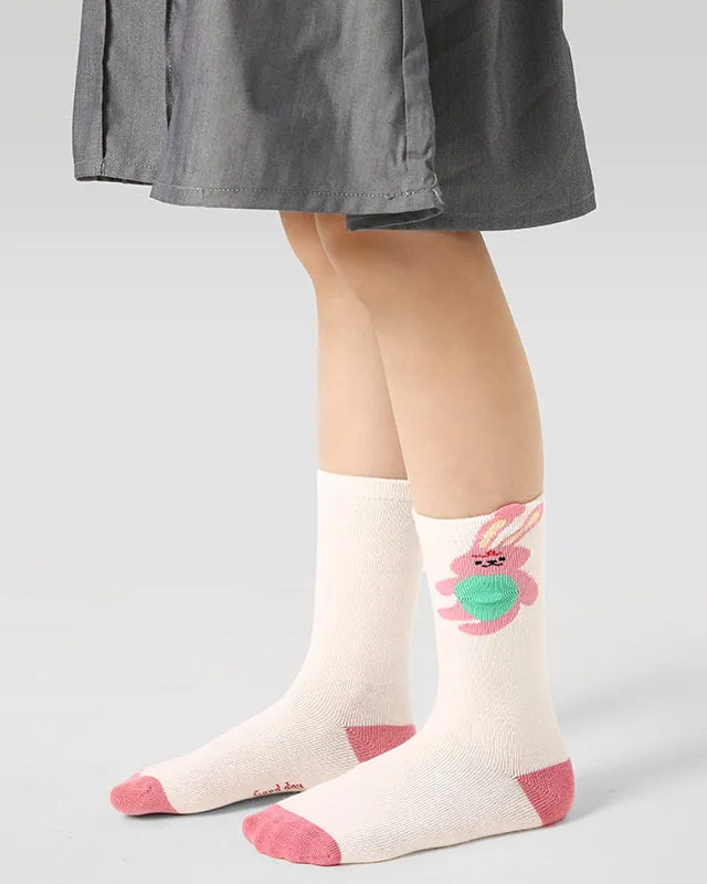 Sweetnana 4-Pack Autumn and Winter Children's Socks: Cute Girls Cozy Crew Socks, Ruffle Socks Warm and Comfortable Kids Cotton Socks.