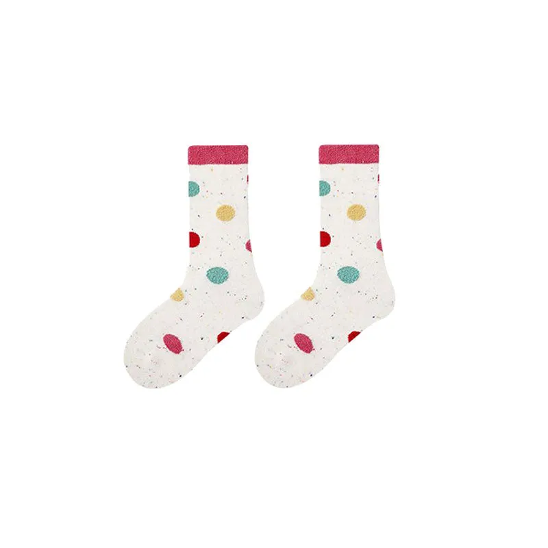 Sweetnana 4-Pack Autumn and Winter Children's Socks: Cute Girls Cozy Crew Socks, Ruffle Socks Warm and Comfortable Kids Cotton Socks.