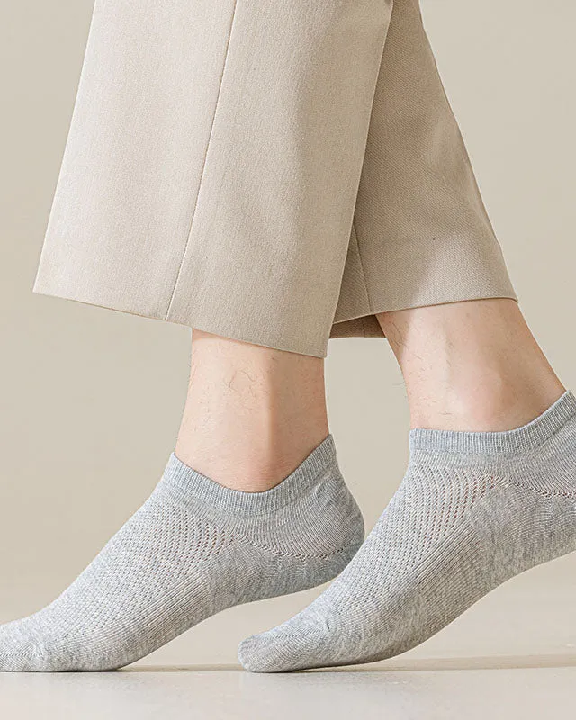 Sweetnana Men's Solid Color No Show Socks Breathable Mesh Cotton Socks Casual Athletic Socks