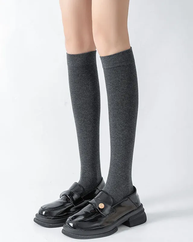Sweetnana Women's Calf Socks Knee High Socks Thigh Socks Solid Color Stockings for Daily Wear