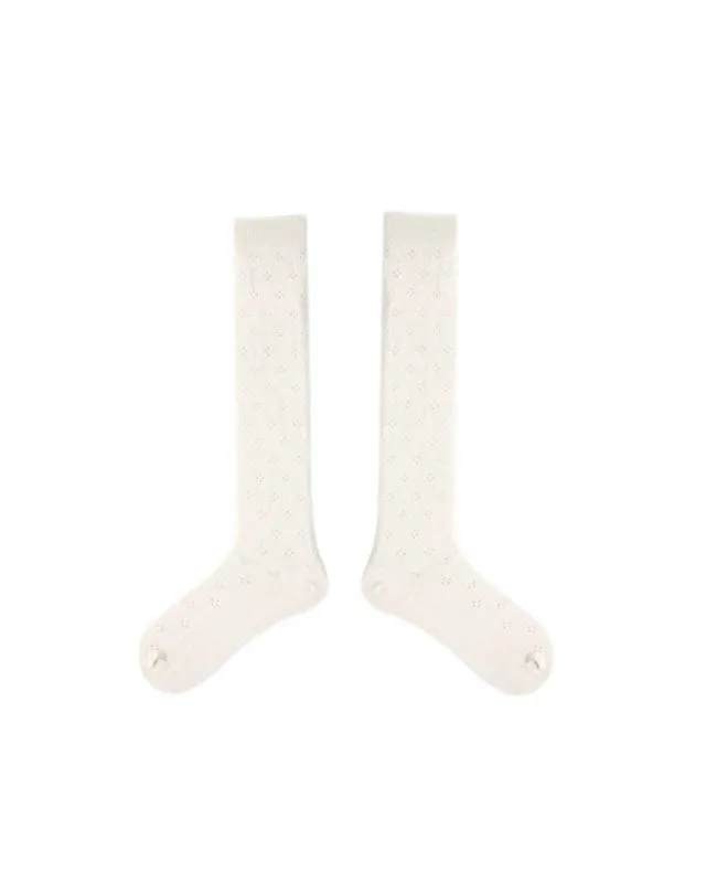 Sweetnana Women's Cotton Mesh Socks for Spring/Summer, Thin Trendy Socks, Breathable, Soft and Comfort, Calf Seamless Socks.