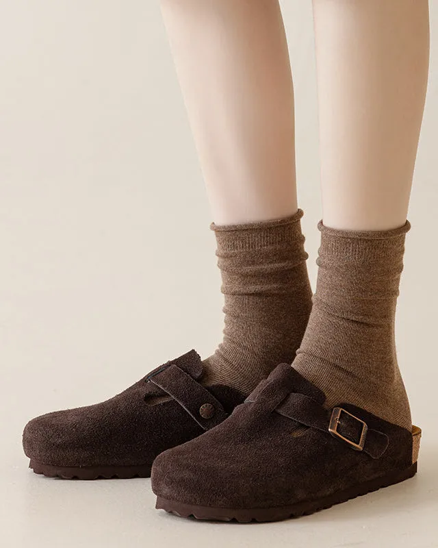 Sweetnana Women's Ruffle Socks Solid Multicolor Socks Cotton Crew Seamless Socks Casual Socks