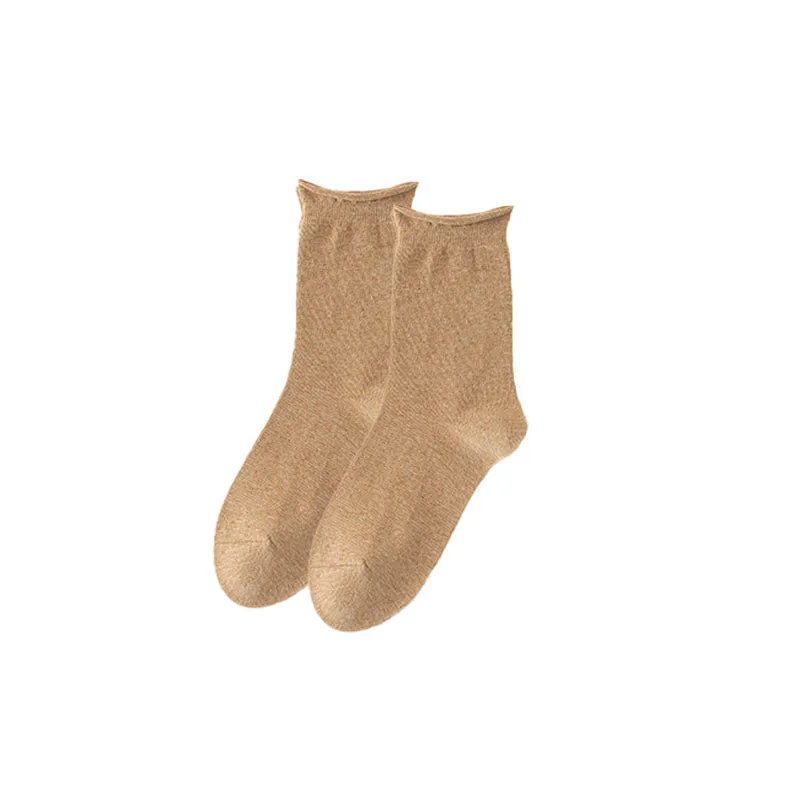 Sweetnana Women's Ruffle Socks Solid Multicolor Socks Cotton Crew Seamless Socks Casual Socks