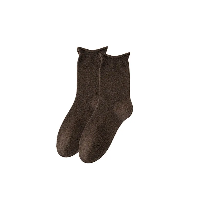 Sweetnana Women's Ruffle Socks Solid Multicolor Socks Cotton Crew Seamless Socks Casual Socks