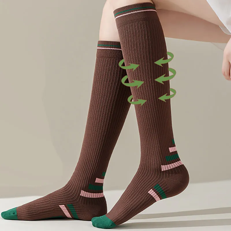 Sweetnana Women's Sports Seamless Socks for Marathon Cycling Football Varicose Veins Absorb sweat Compression Socks Stockings.