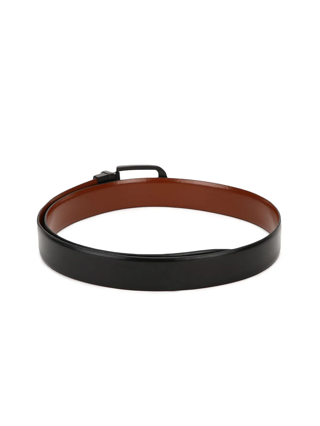 Teakwood Men Genuine Leather Black & Brown Reversible Belt