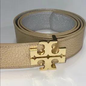 TORY BURCH METALLIC LEATHER REVERSIBLE BELT