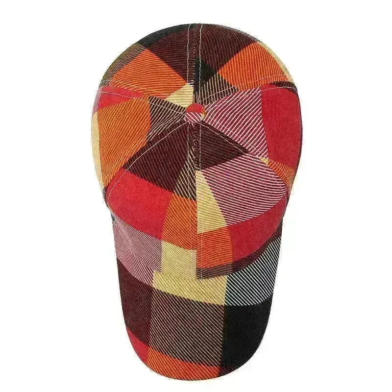 Unisex Outdoor Plaid Print Baseball Style Hat