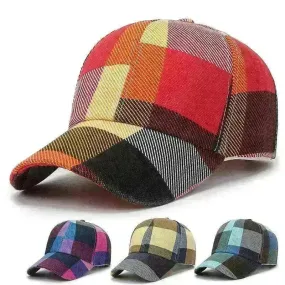 Unisex Outdoor Plaid Print Baseball Style Hat