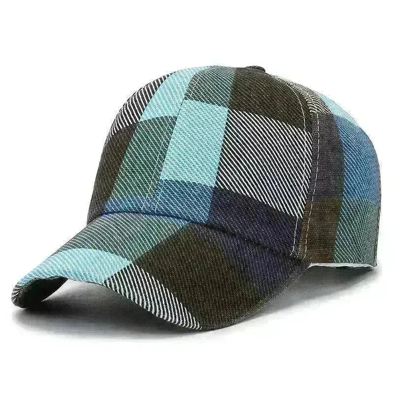 Unisex Outdoor Plaid Print Baseball Style Hat