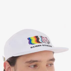 Unisex Pride Fox Printed 5P Cap - White