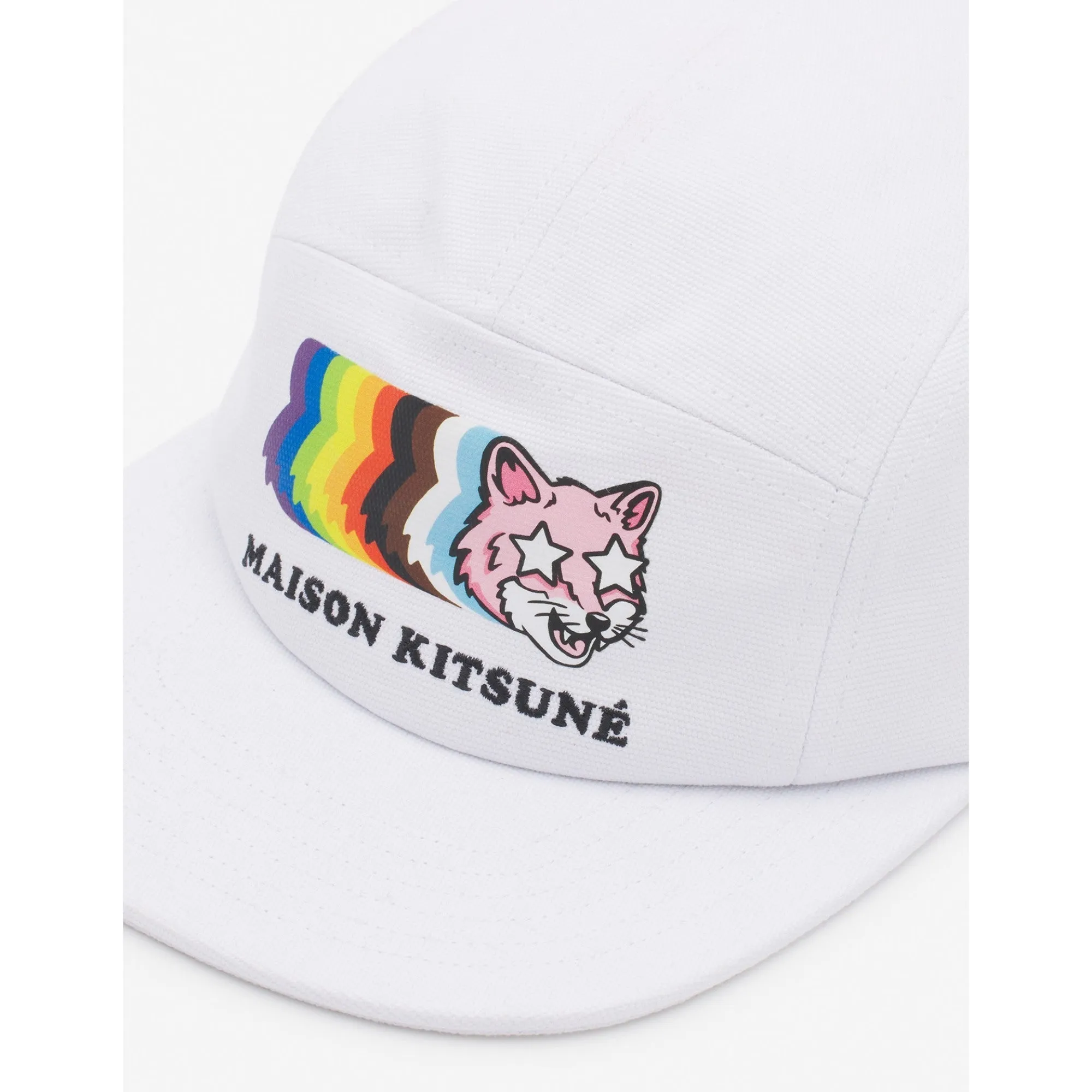 Unisex Pride Fox Printed 5P Cap - White