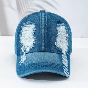 Unisex Sunshade Washed Denim Baseball Cap**