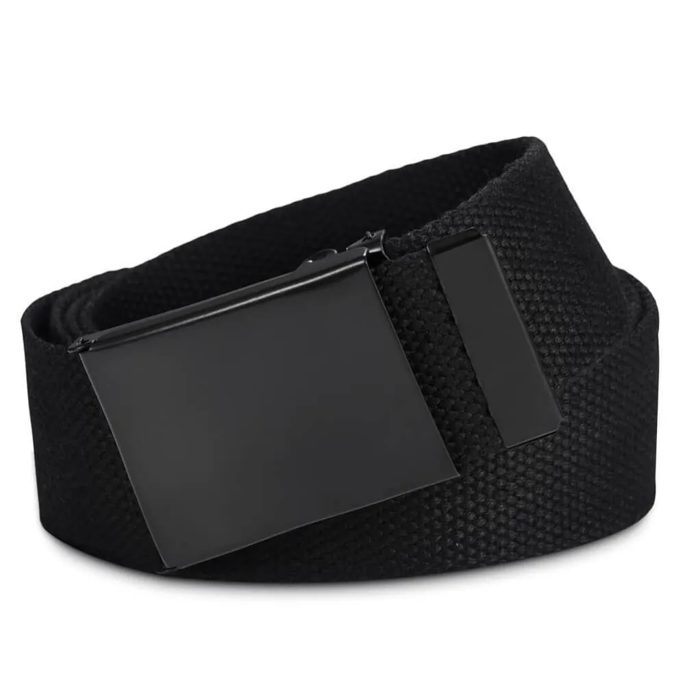 Vbiger Unisex Canvas Belt Solid Color Belt Fashionable Waist Band for Both Men and Women, Black