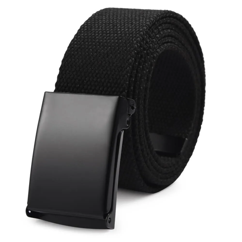 Vbiger Unisex Canvas Belt Solid Color Belt Fashionable Waist Band for Both Men and Women, Black