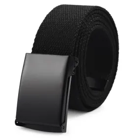 Vbiger Unisex Canvas Belt Solid Color Belt Fashionable Waist Band for Both Men and Women, Black