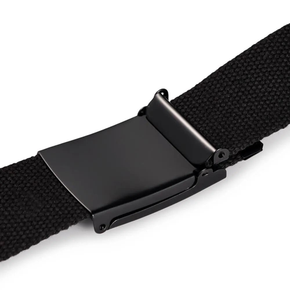 Vbiger Unisex Canvas Belt Solid Color Belt Fashionable Waist Band for Both Men and Women, Black