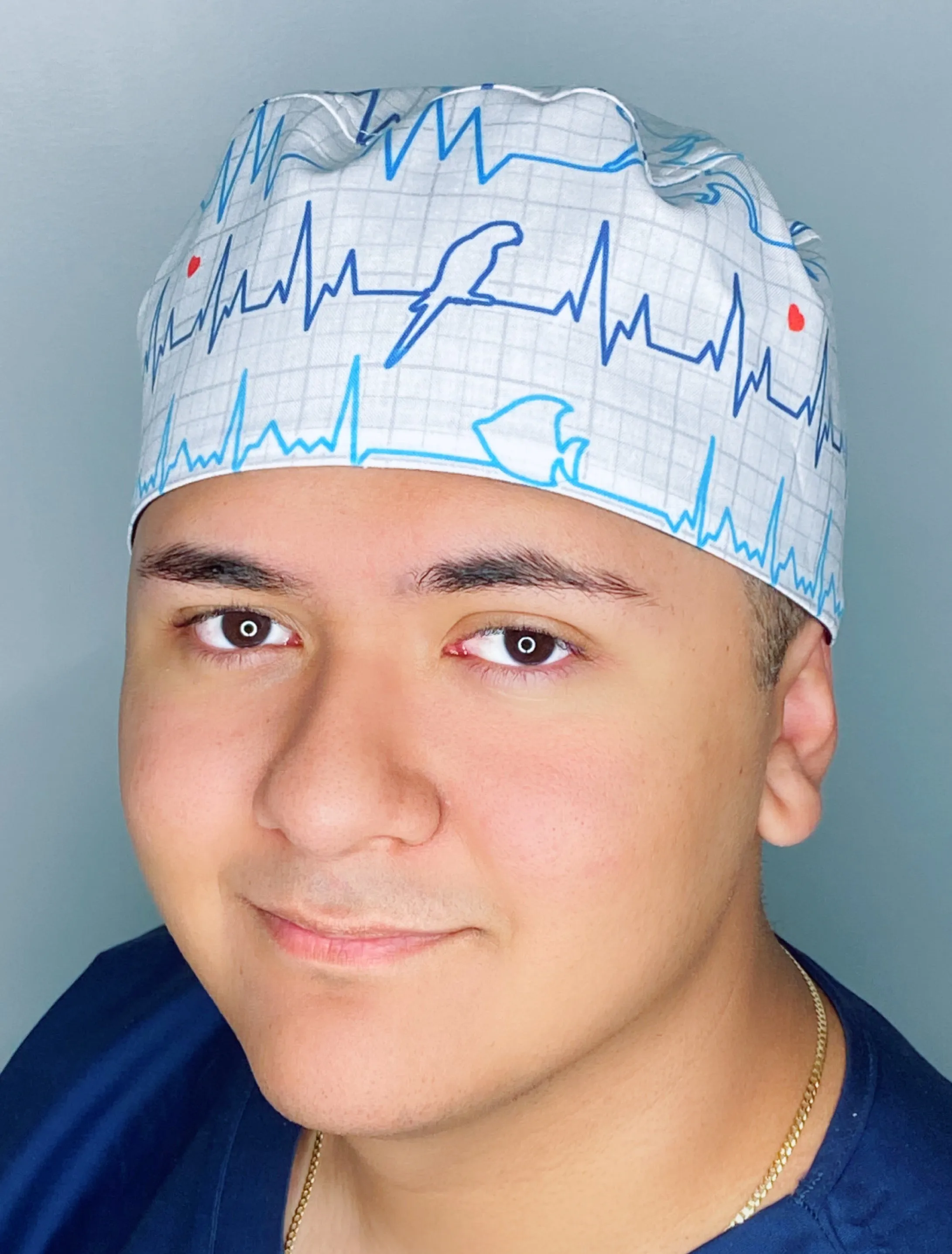 Veterinarian Animal Care EKG Unisex Medical Theme Scrub Cap
