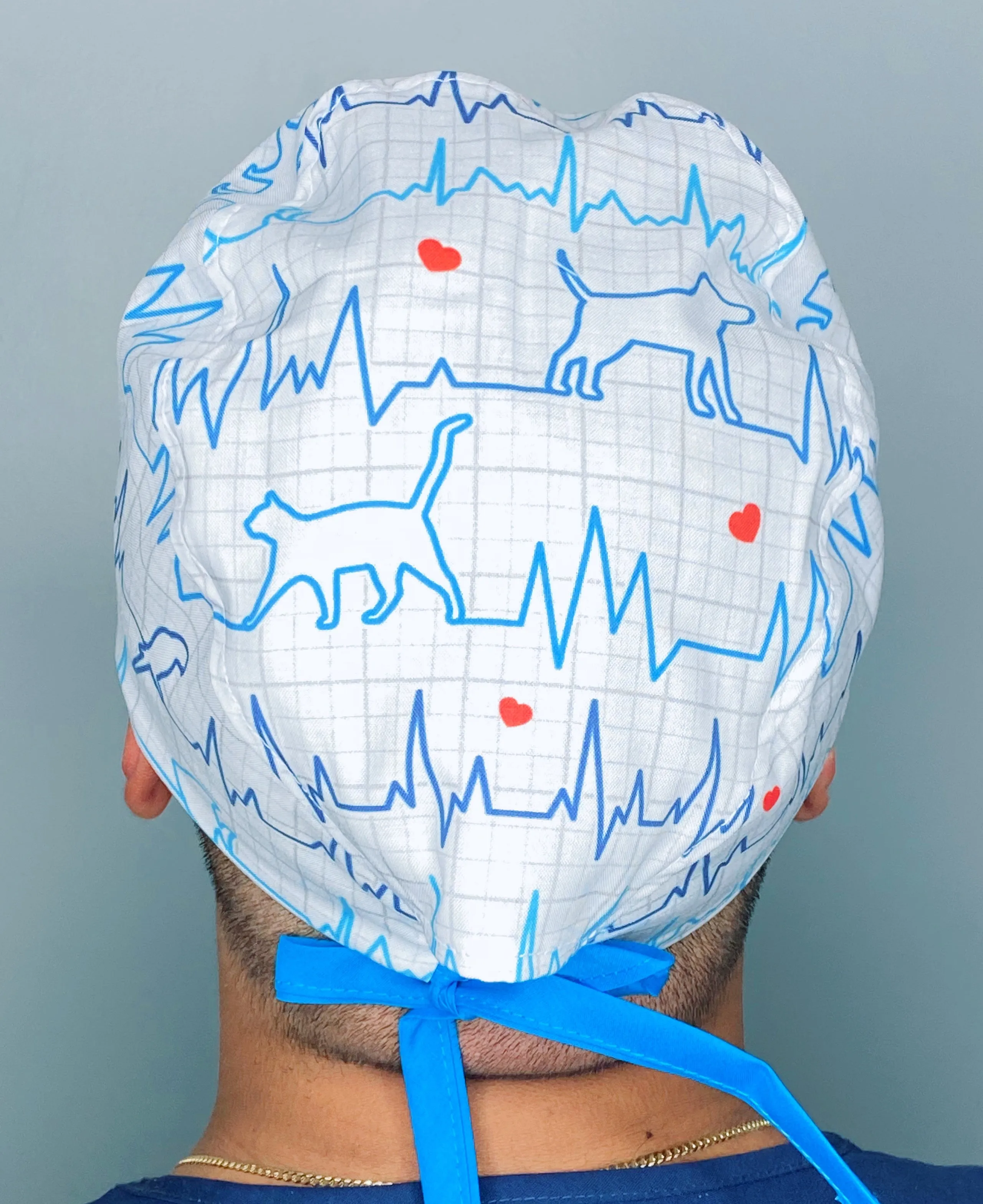 Veterinarian Animal Care EKG Unisex Medical Theme Scrub Cap
