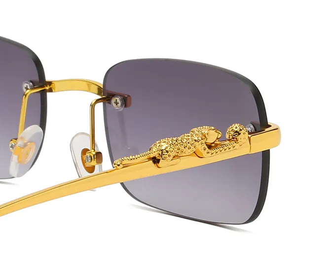 Vintage Rimless Rectangle Sun Glasses