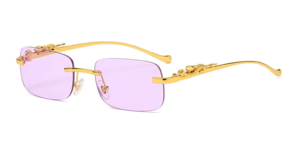 Vintage Rimless Rectangle Sun Glasses