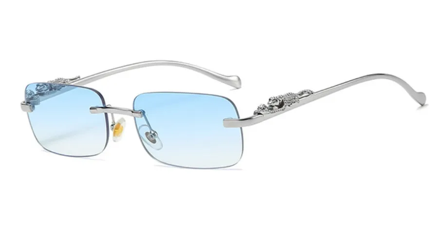 Vintage Rimless Rectangle Sun Glasses