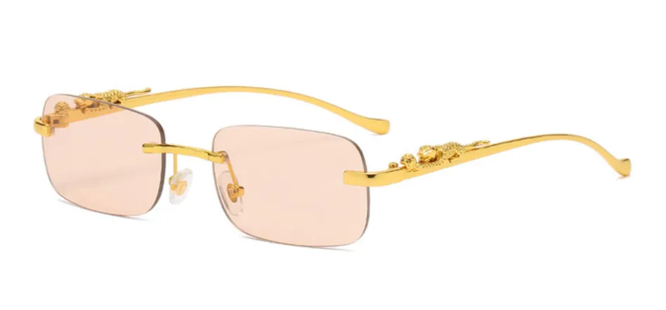 Vintage Rimless Rectangle Sun Glasses