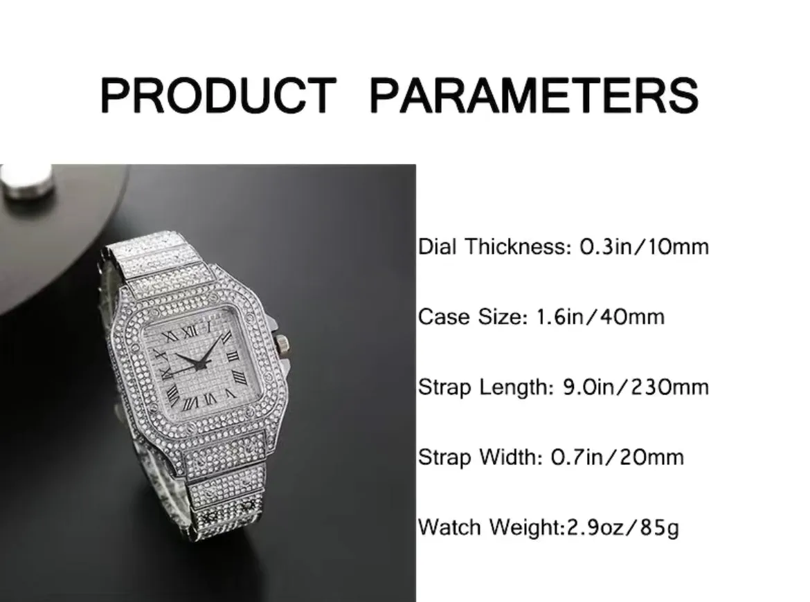 Waterproof Full Diamond Men's Watches