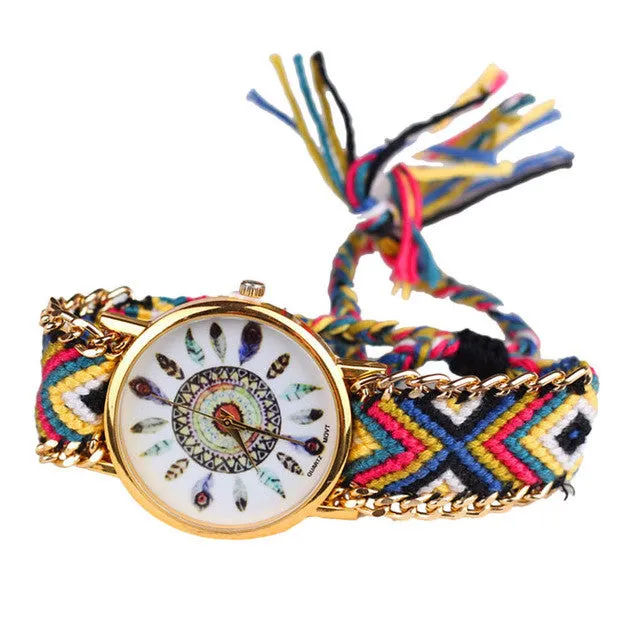 Women Dress Watches Cartoon Feather Figure Knitted Watches