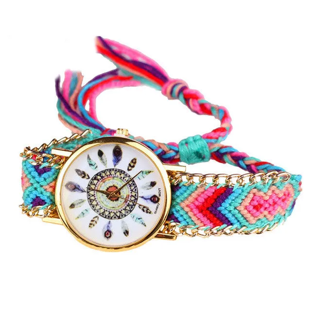 Women Dress Watches Cartoon Feather Figure Knitted Watches