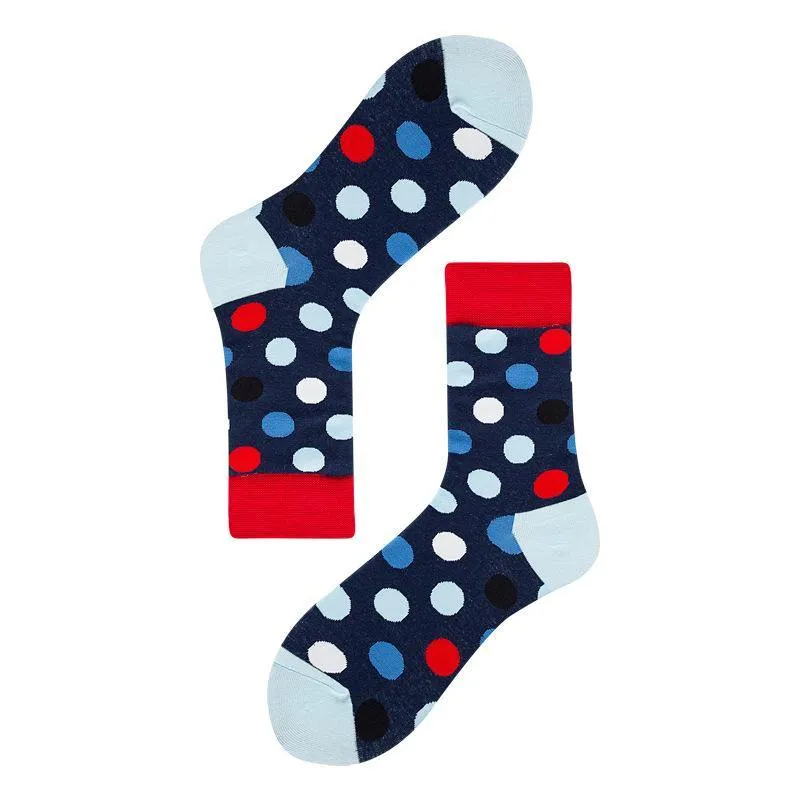 Womens & Mens Crew Happy Fun Socks Polka Dot Skate Socks Unisex