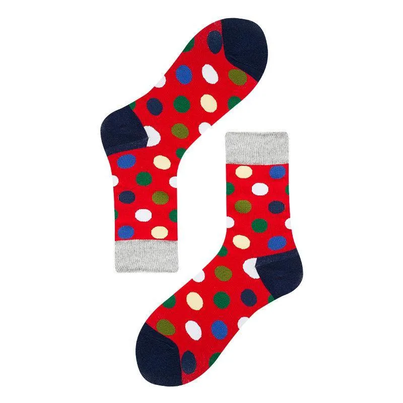 Womens & Mens Crew Happy Fun Socks Polka Dot Skate Socks Unisex