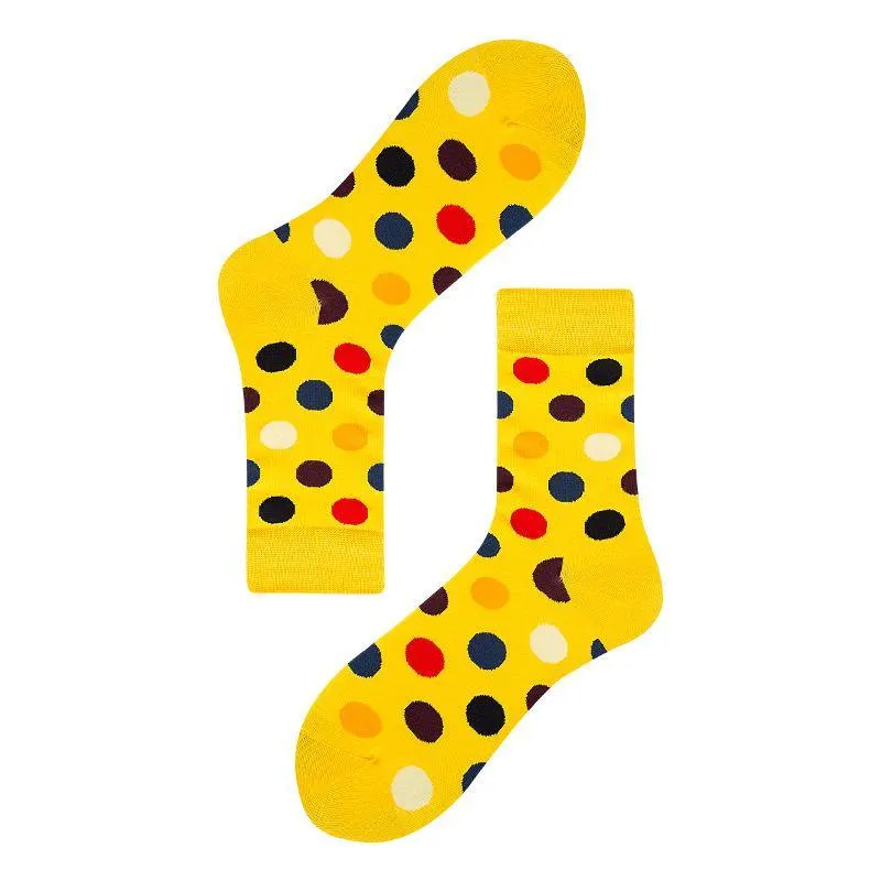 Womens & Mens Crew Happy Fun Socks Polka Dot Skate Socks Unisex