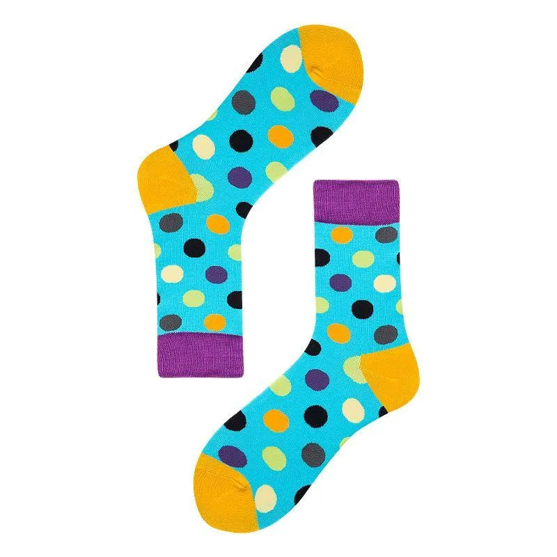 Womens & Mens Crew Happy Fun Socks Polka Dot Skate Socks Unisex