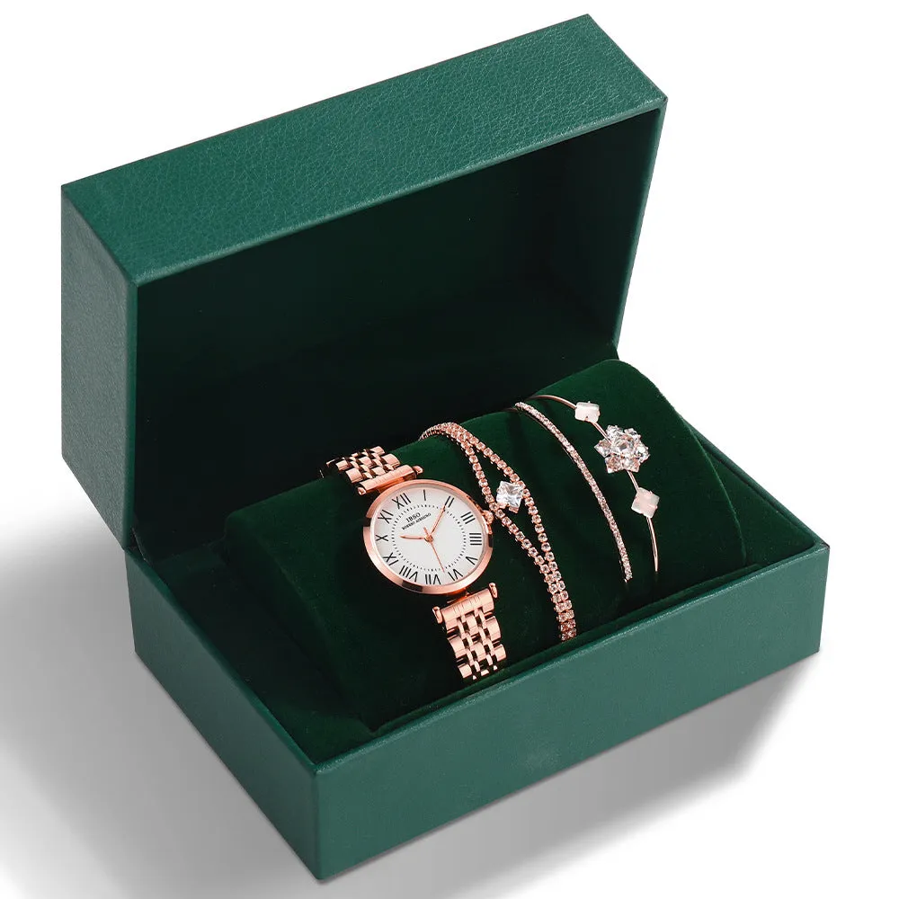 Women's Steel Band Watch Set