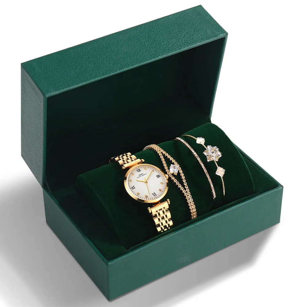Women's Steel Band Watch Set