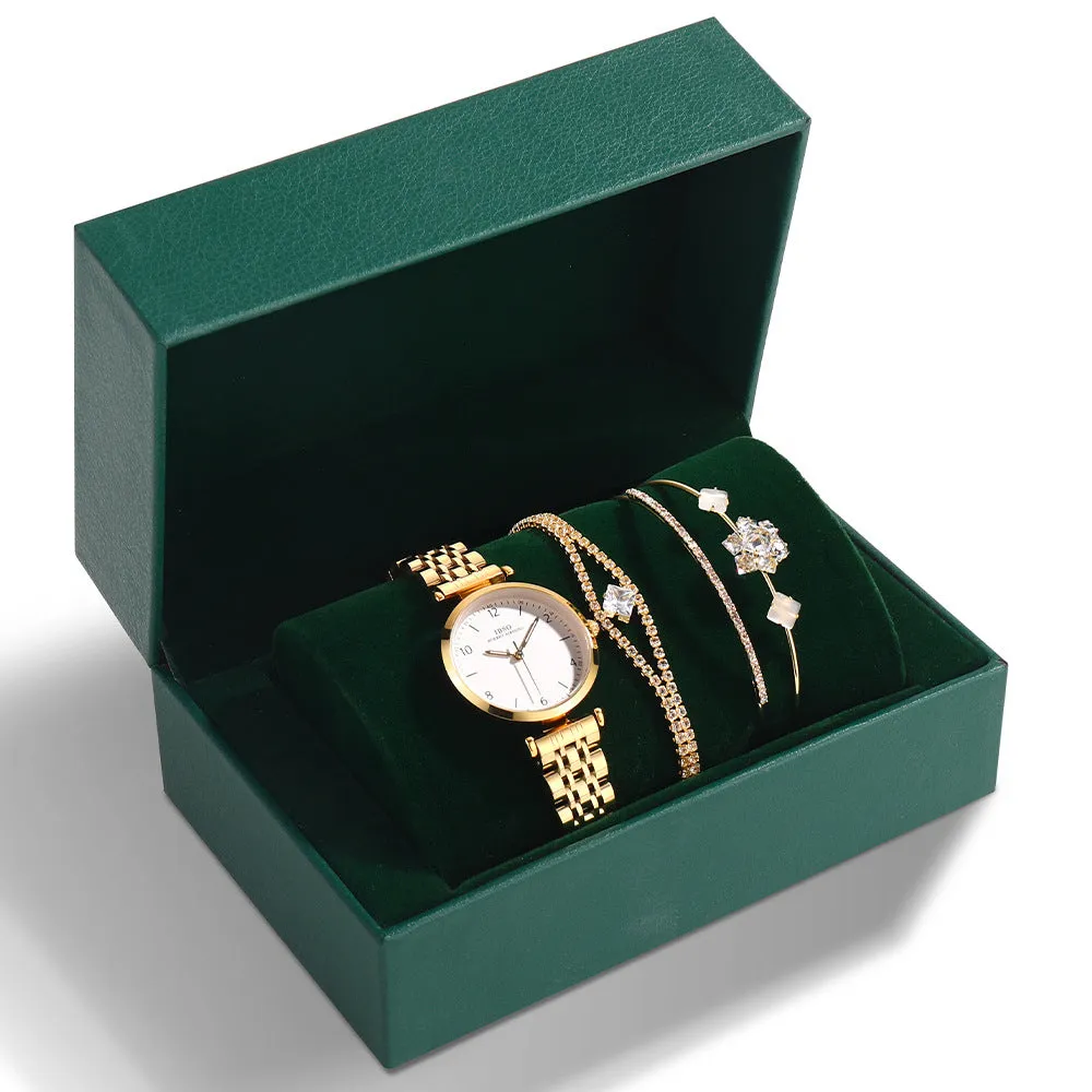 Women's Steel Band Watch Set