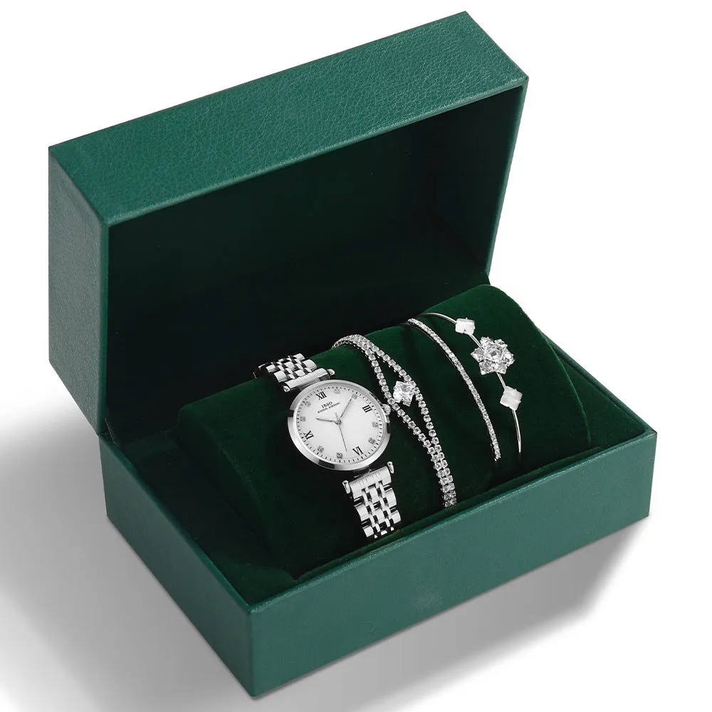 Women's Steel Band Watch Set